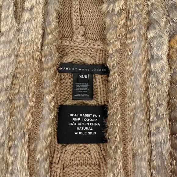 MARC by MARC JACOBS Alice Wool Rabbit Fur Vest XS/S - Picture 7 of 10